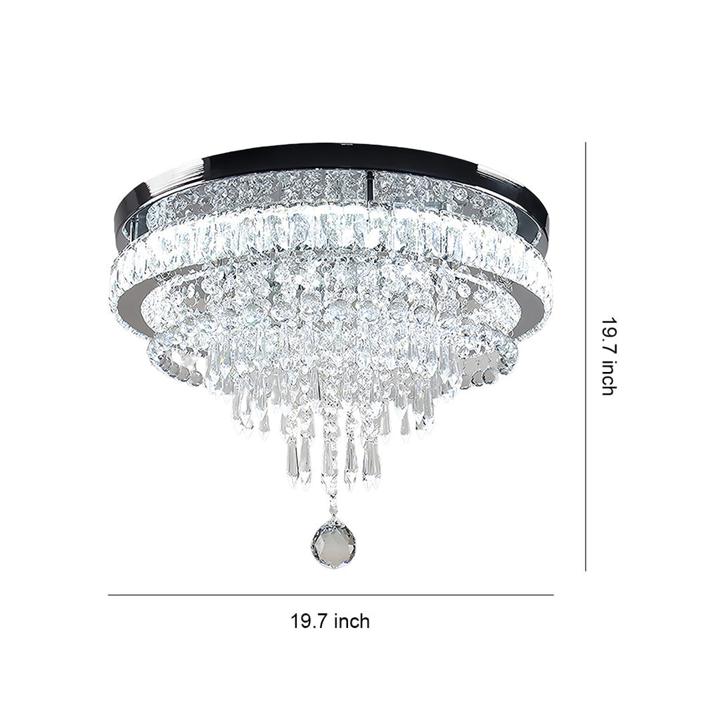 Gold Flush Mount Light - Modern Luxury Round Ceiling Fixture
