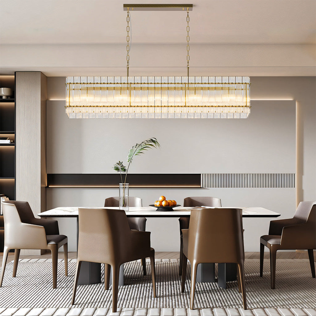 Luxury Iron Glass Lamp Shade Chandelier Ceiling Light