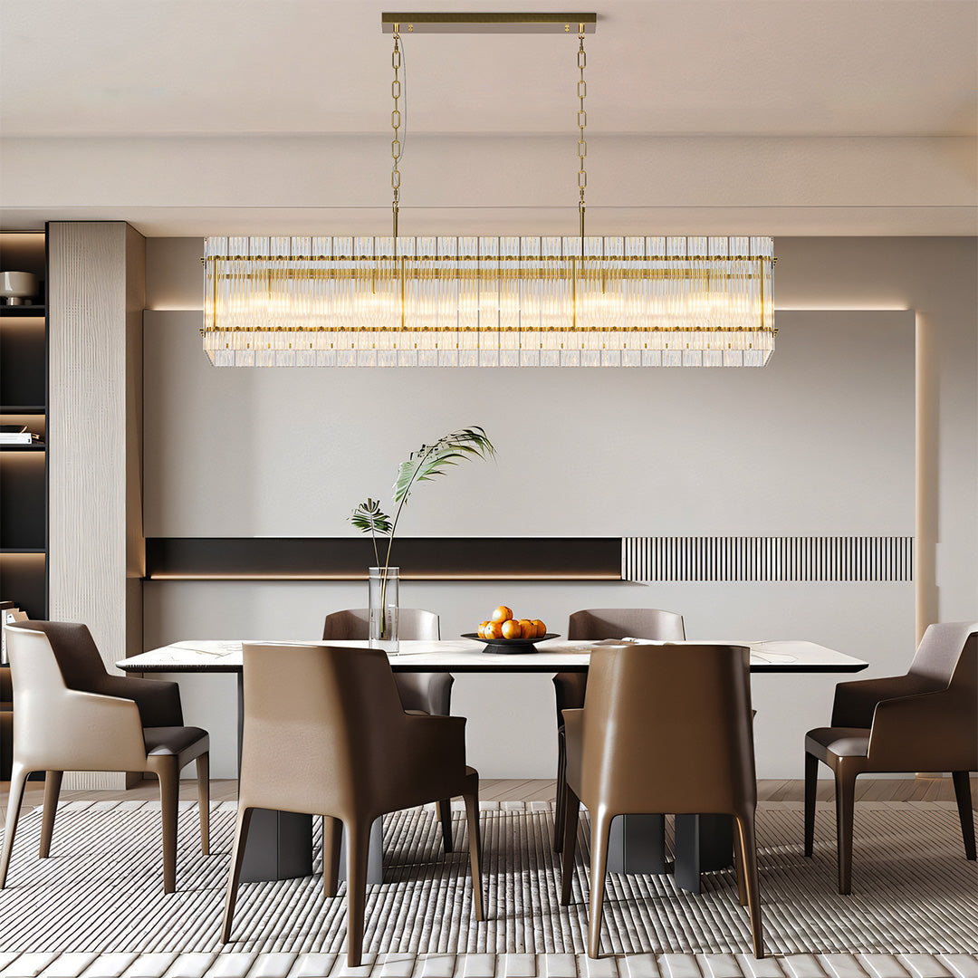 Luxury Iron Glass Lamp Shade Chandelier Ceiling Light