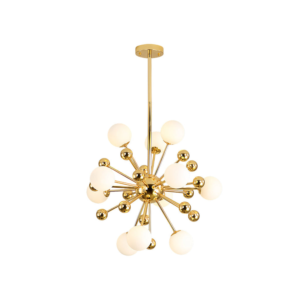 12-Light Sputnik Chandelier - Nordic Gold Iron LED Ceiling Light
