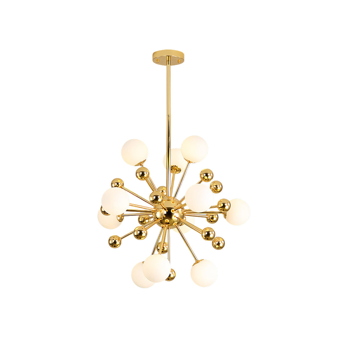 12-Light Sputnik Chandelier - Nordic Gold Iron LED Ceiling Light