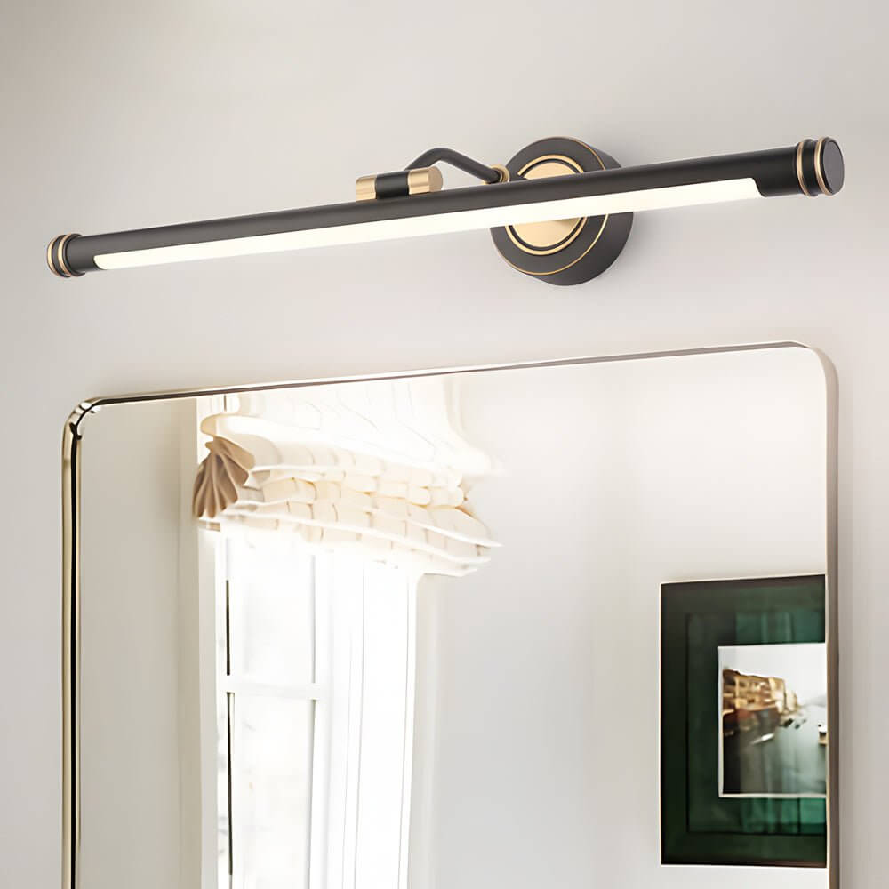Elegant Linear Gold Black LED Vanity Light for Bathroom Vintage Style Modern Wall Lighting Fixture Glamorous Illuminated Mirror Lights Stylish Home Decor Vintage Inspired Lighting Luxury Bathroom Decor Indoor Lighting Solutions