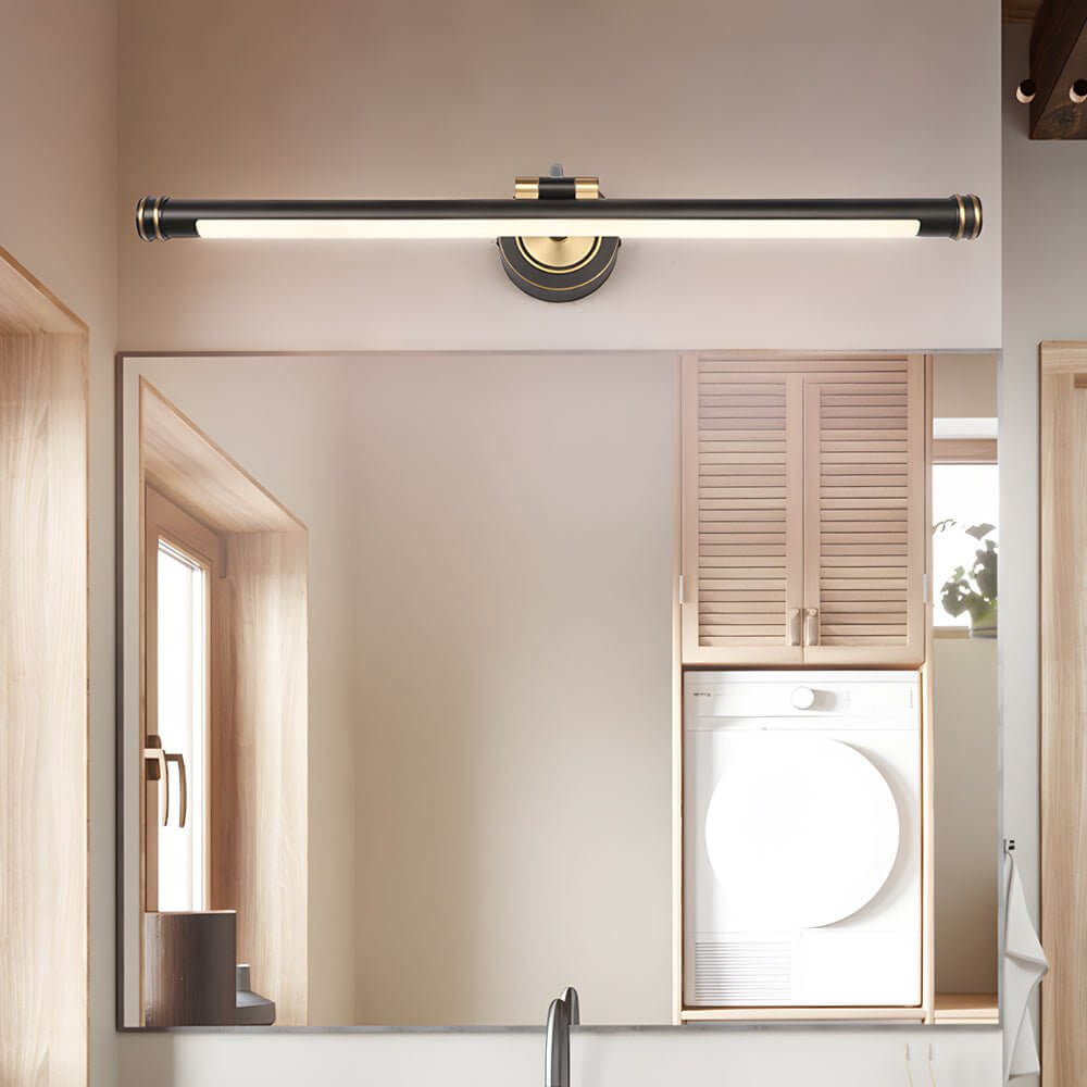 Elegant Linear Gold Black LED Vanity Light for Bathroom Vintage Style Modern Wall Lighting Fixture Glamorous Illuminated Mirror Lights Stylish Home Decor Vintage Inspired Lighting Luxury Bathroom Decor Indoor Lighting Solutions