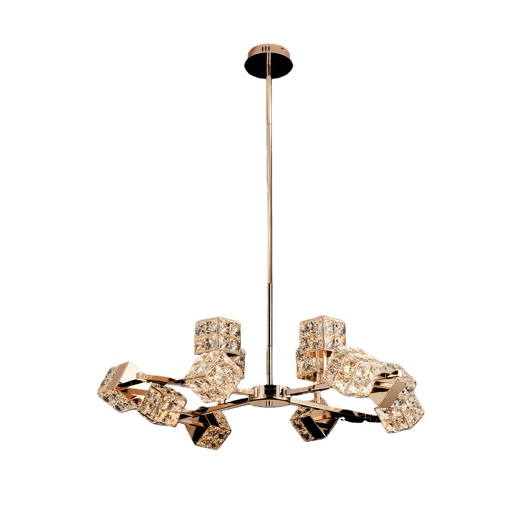 Luxury Crystal Cube Chandelier Modern Ceiling Light