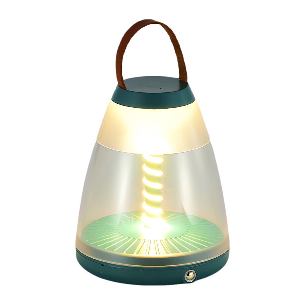Portable Battery Powered Outdoor Spiral LED Lamp - Stylish and Versatile Lighting Solution for Patios, Camping, and Garden Use.