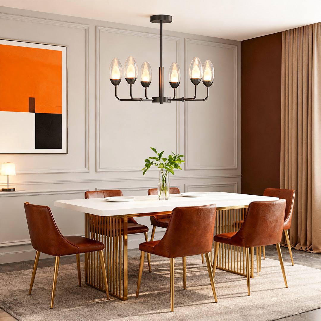 Modern Minimalist Copper Chandelier – Luxury Ceiling Light Fixture
