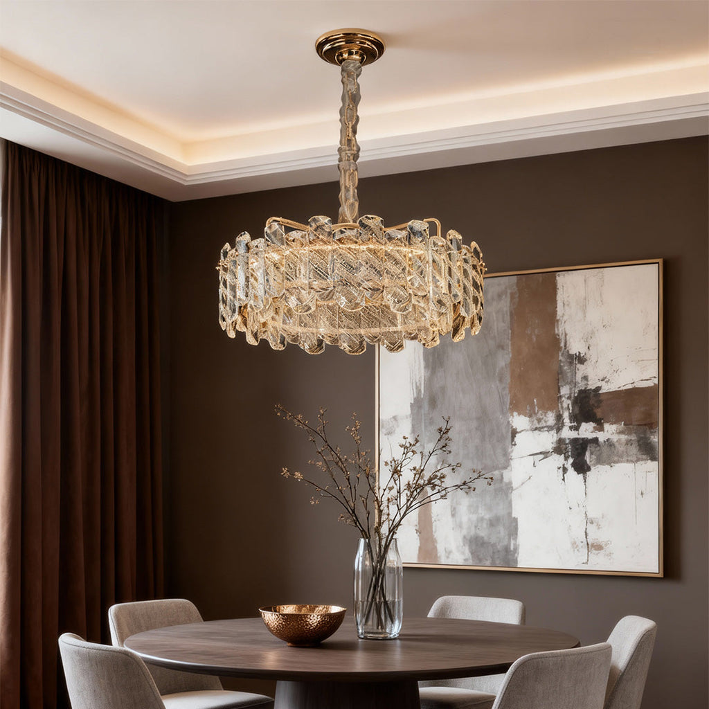 Nordic Luxury Carbon Steel Crystal Chandelier Ceiling Light