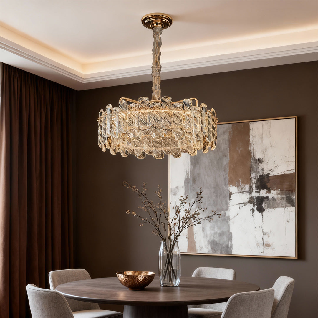 Nordic Luxury Carbon Steel Crystal Chandelier Ceiling Light