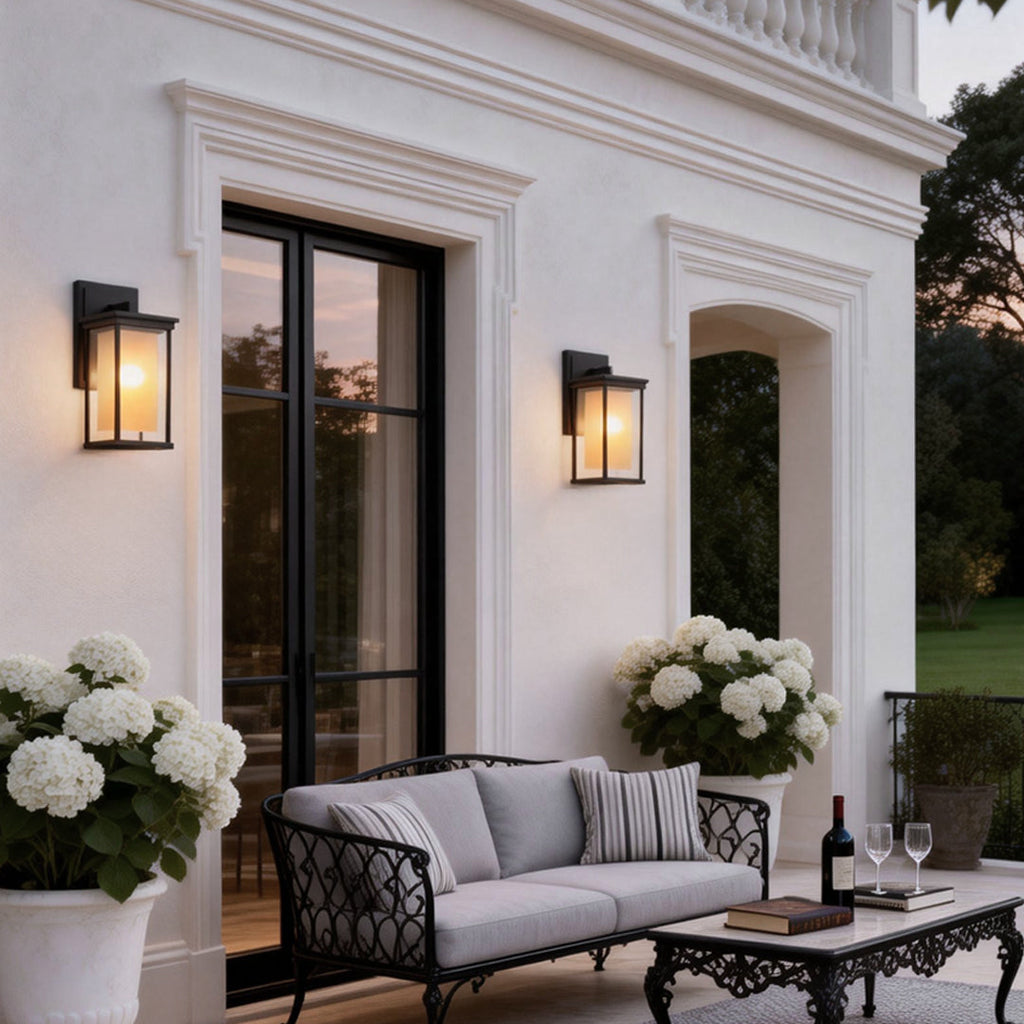 Outdoor Wall Mounted Black Square Aluminum Light Fixture