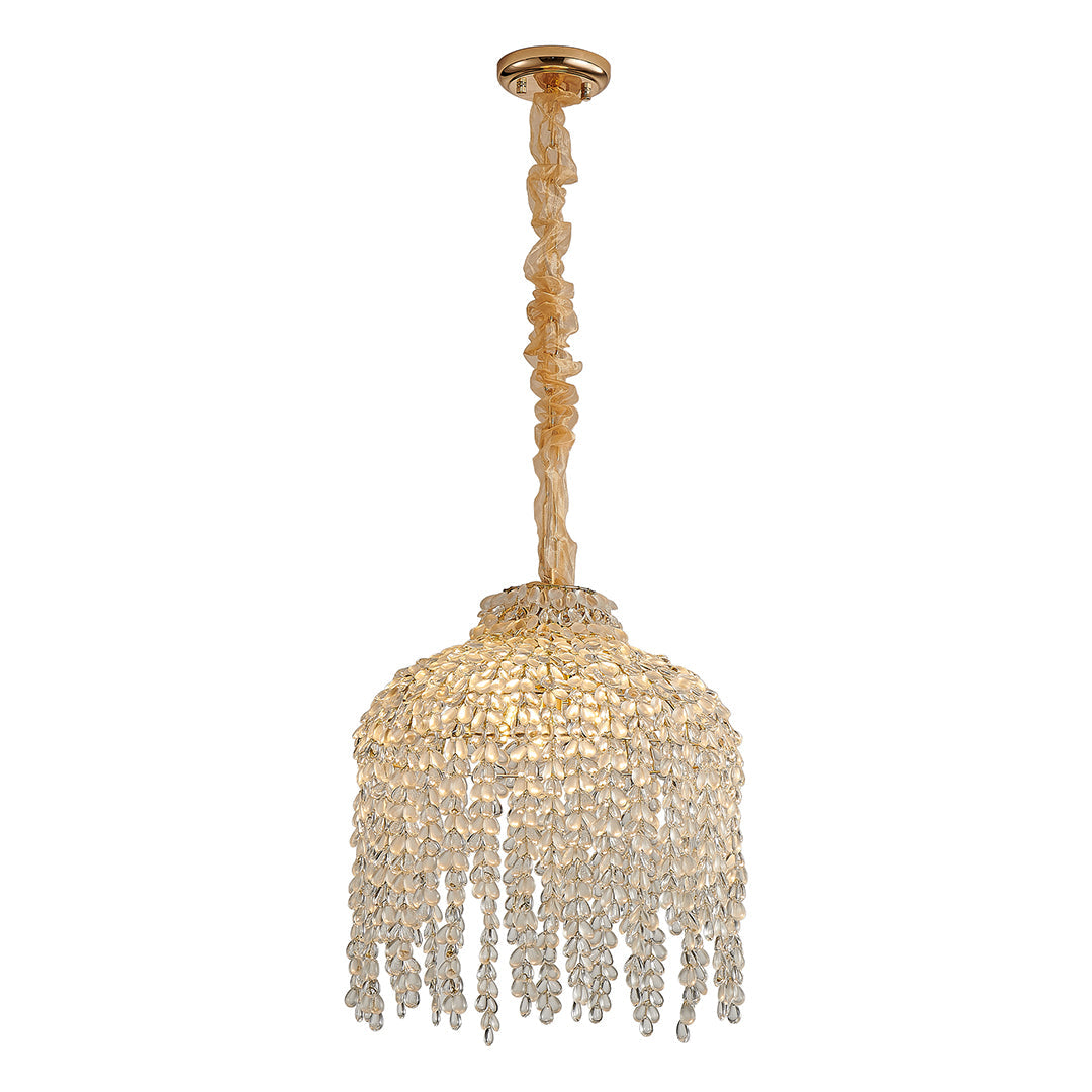 Teardrop Crystal Chandelier - French Metal Ceiling Light