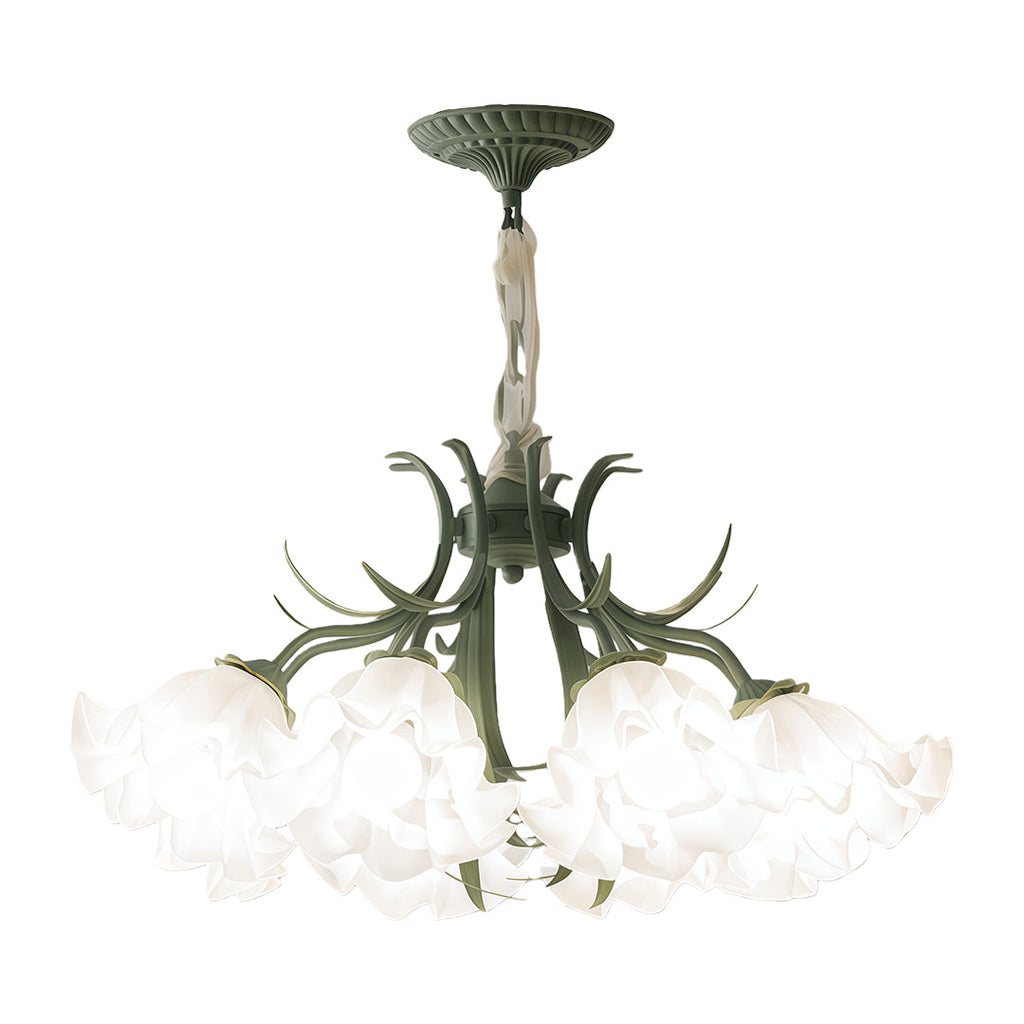 Vintage Lily of the Valley Flower Chandelier Ceiling Light