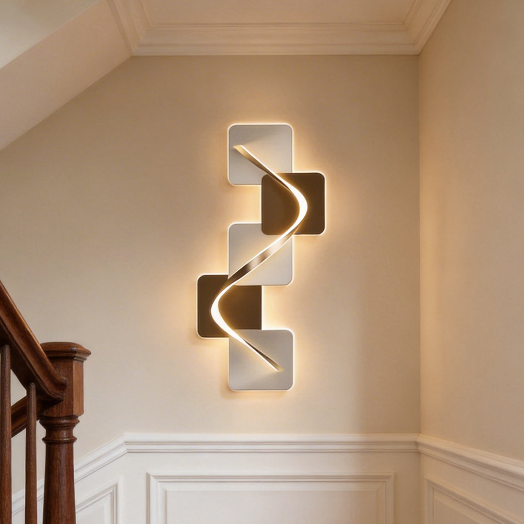 Wave Pattern LED Wall Sconce - Geometric Decorative Light for Modern Spaces