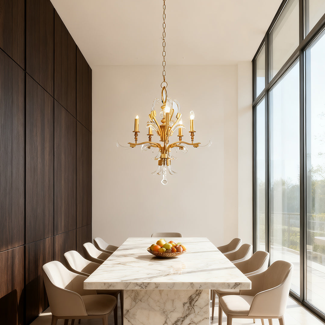 Gold and Crystal Chandelier Luxury Ceiling Light