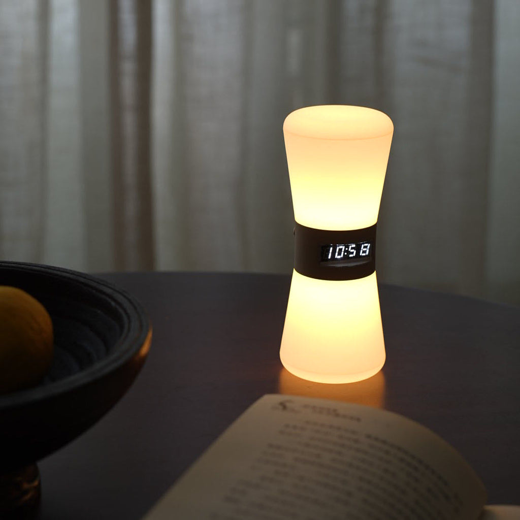 Compact Gravity Sensor Ambient Hourglass Lamp - Small White Table Lamp for Stylish Home Decor