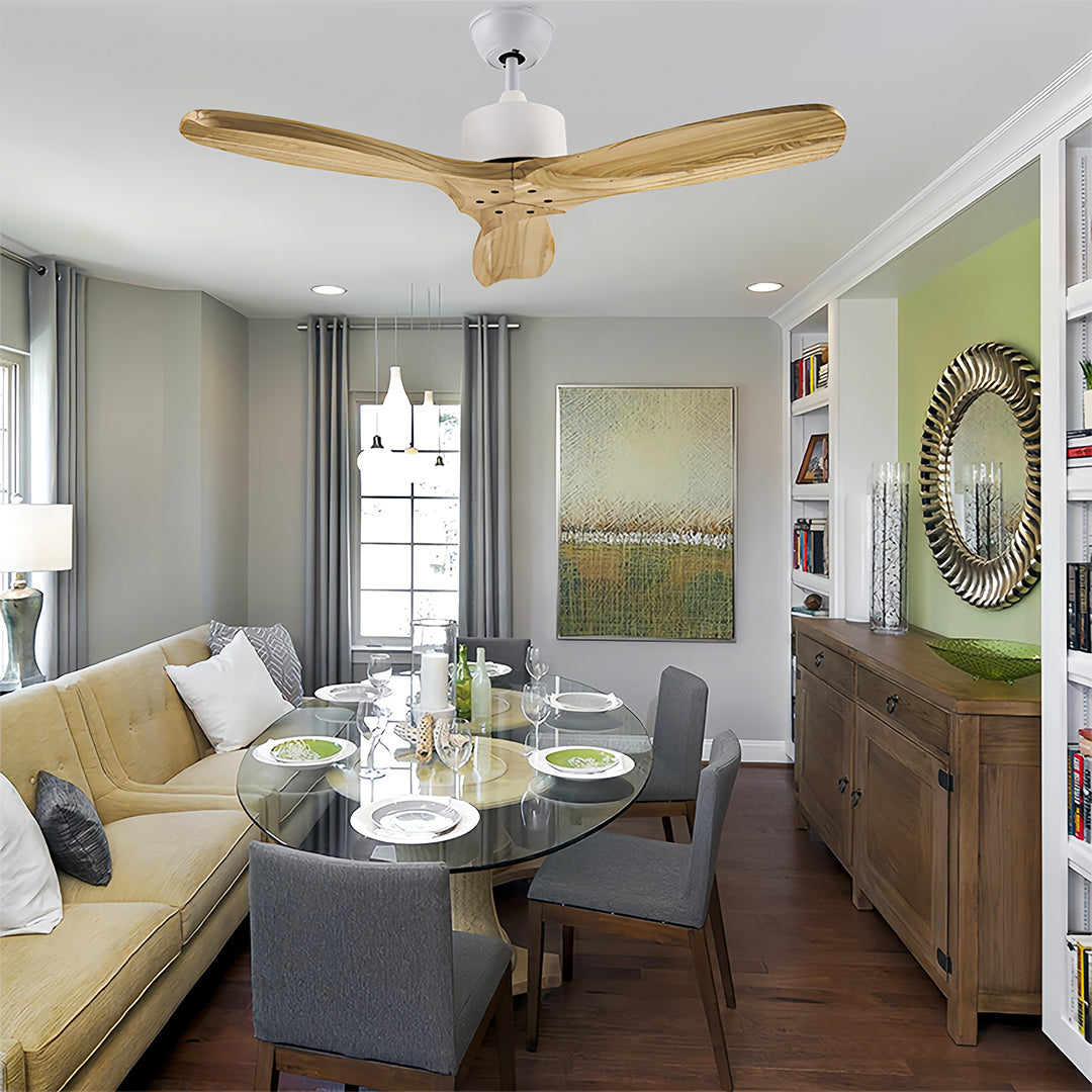 Modern Wood 3-Blade Ceiling Fan with Light - Stylish Fandelier Design