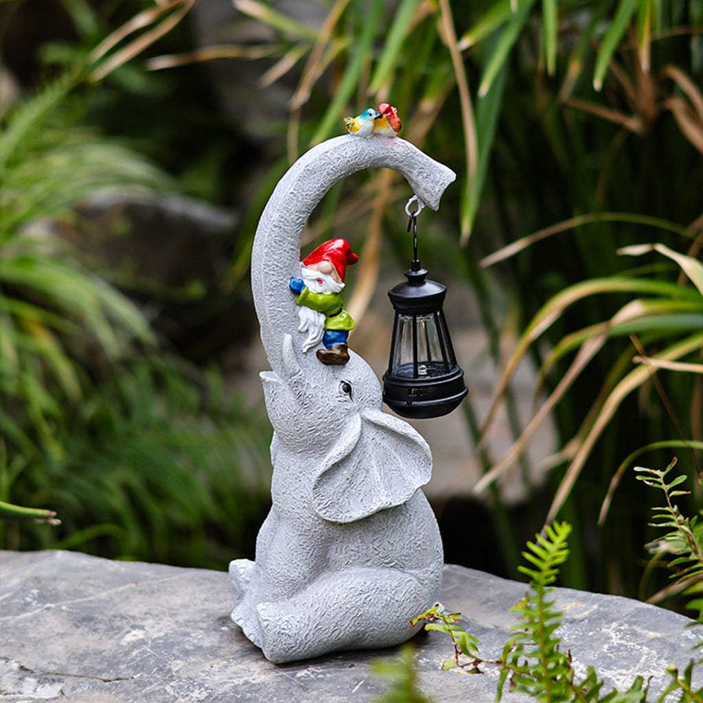 Resin Garden Solar Animal Lights - Outdoor Decorative Lighting, Waterproof Solar Garden Statues, Eco-Friendly Yard Art, LED Animal Figurines
