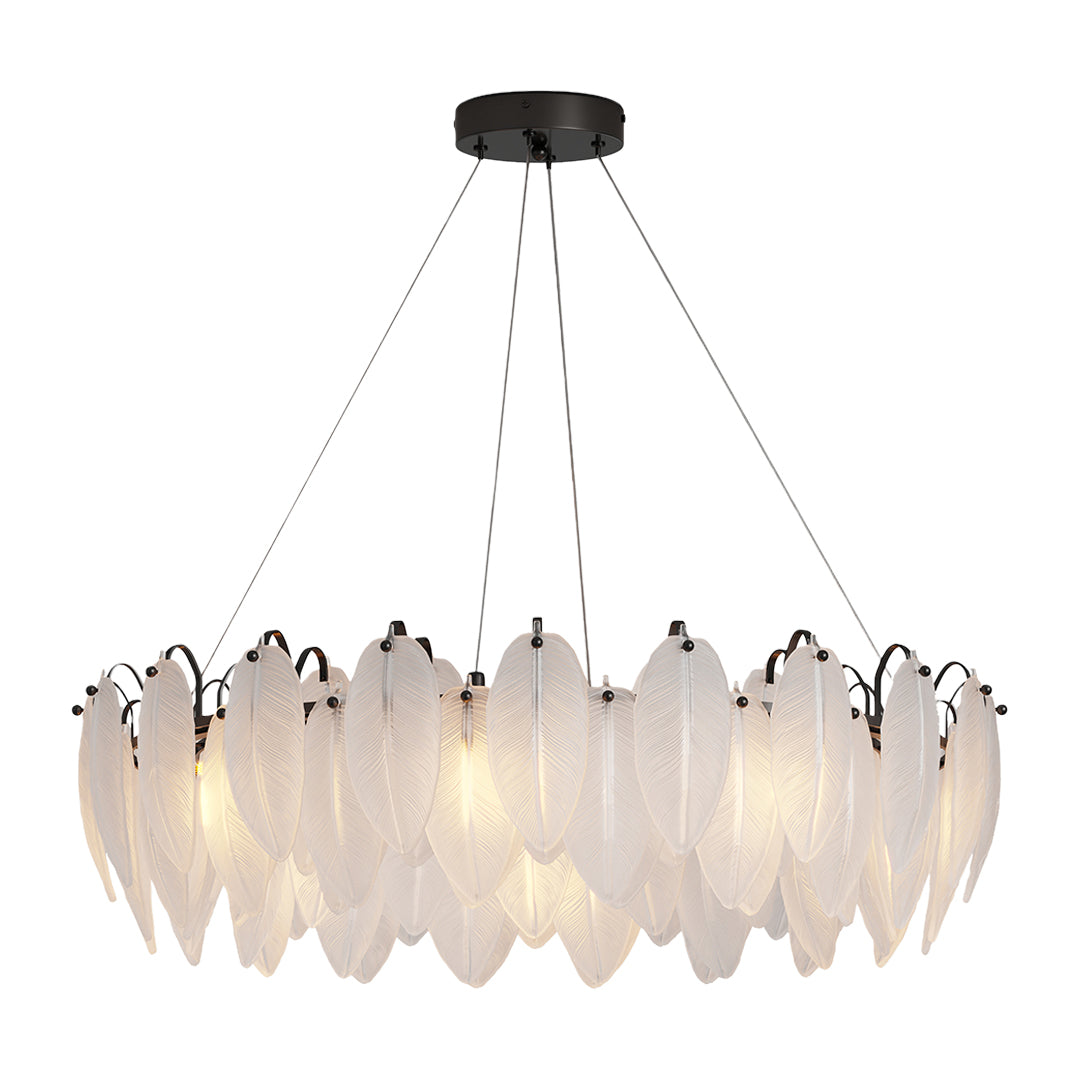 Modern Luxury Feather Glass Chandelier Ceiling Light