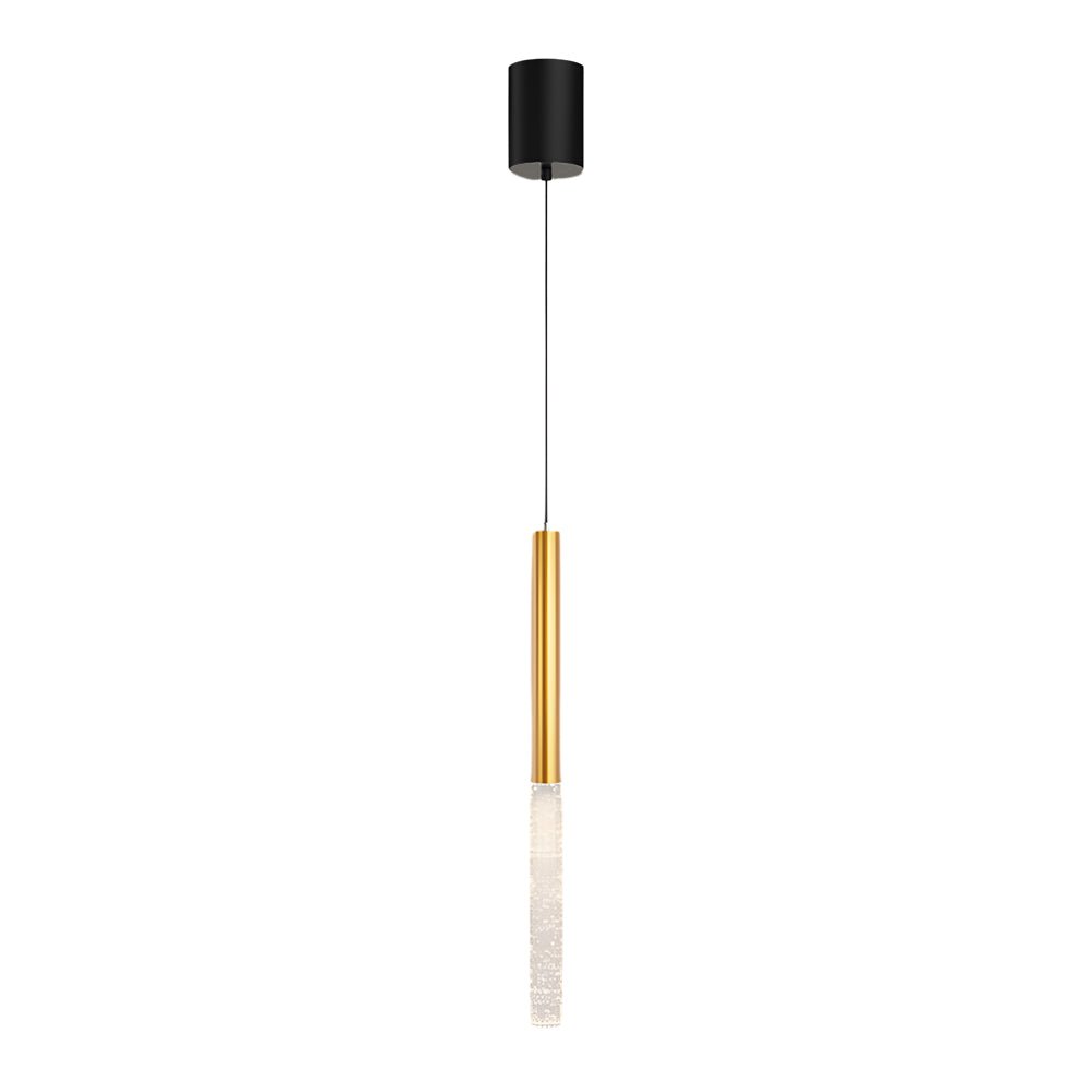 Elongated Cylinder Pendant Light - Modern 3-Step Dimming Bubbles Shade