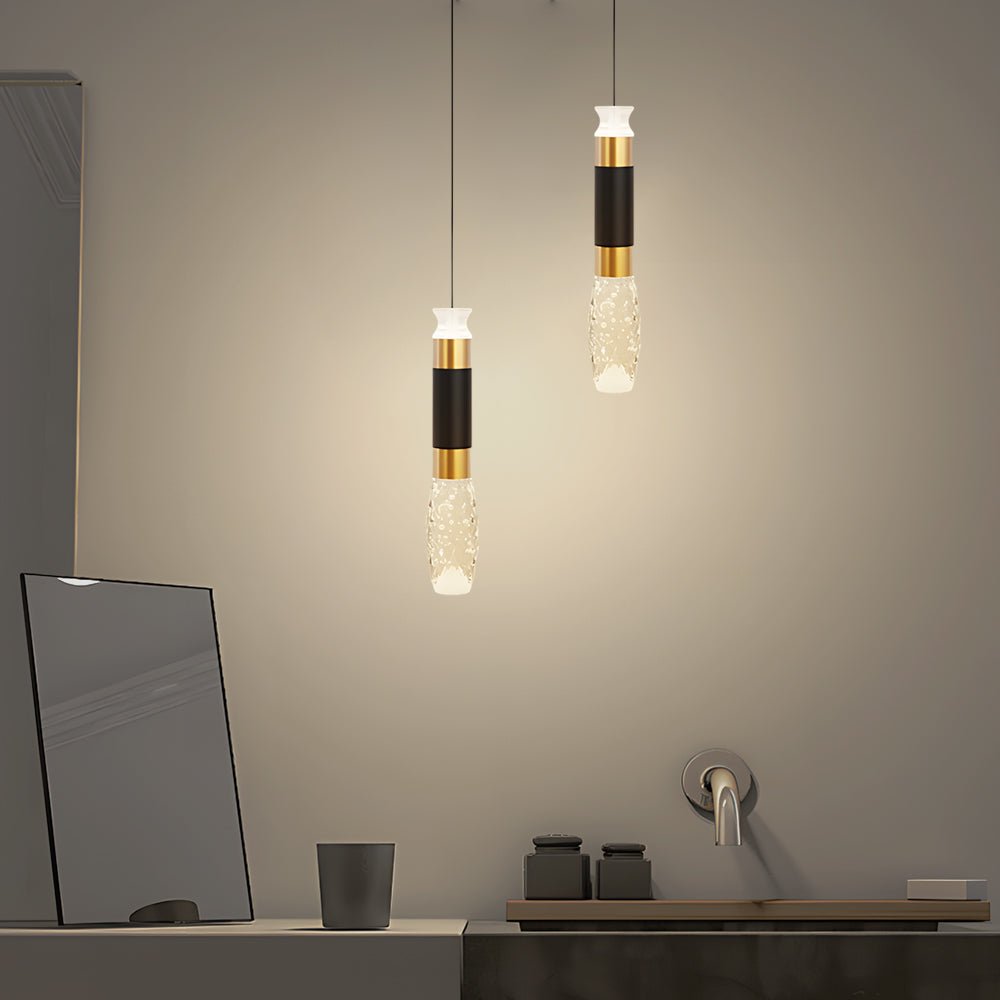 Elongated Cylindrical Aluminum LED Pendant Light - 3 Step Dimming Modern Design