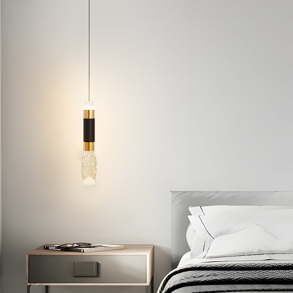 Elongated Cylindrical Aluminum LED Pendant Light - 3 Step Dimming Modern Design