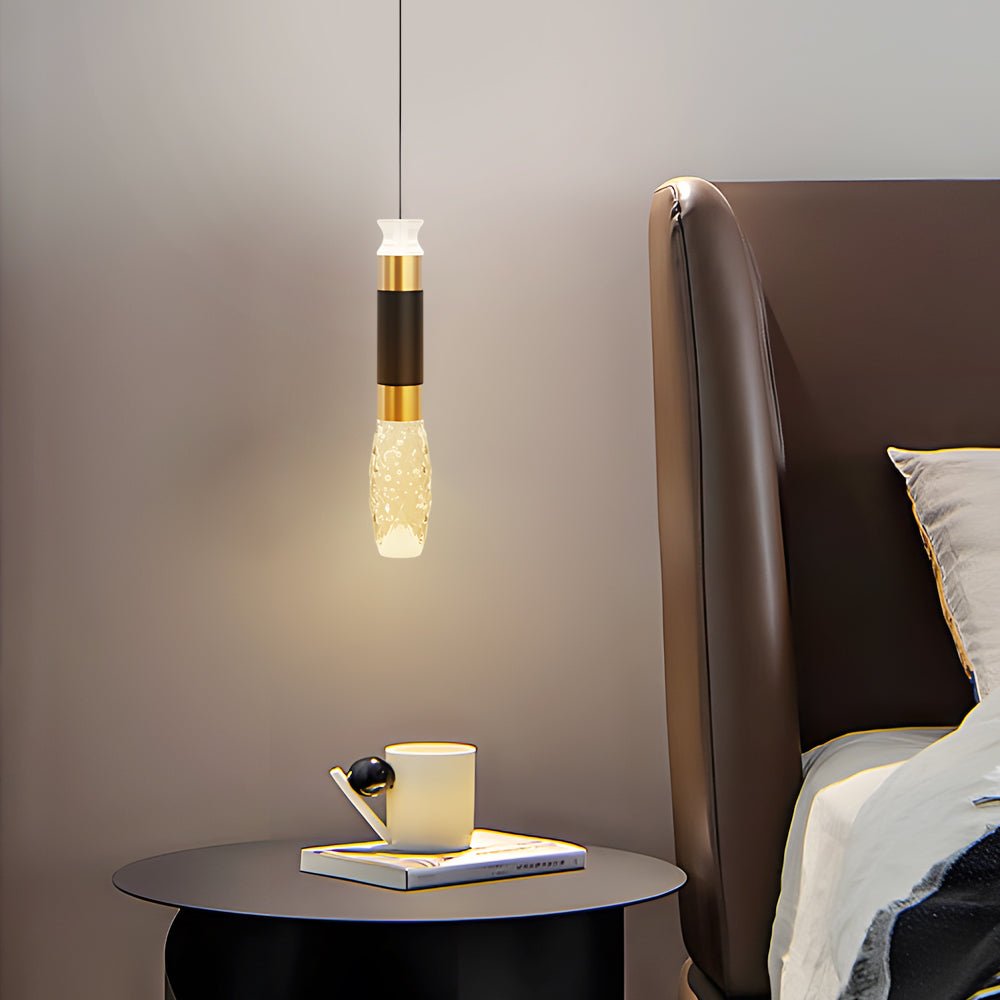 Elongated Cylindrical Aluminum LED Pendant Light - 3 Step Dimming Modern Design