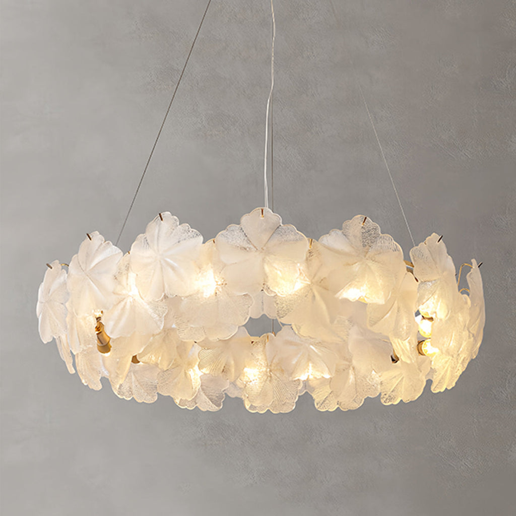 Glass Garland Chandelier - Luxury French Wreath Ceiling Light