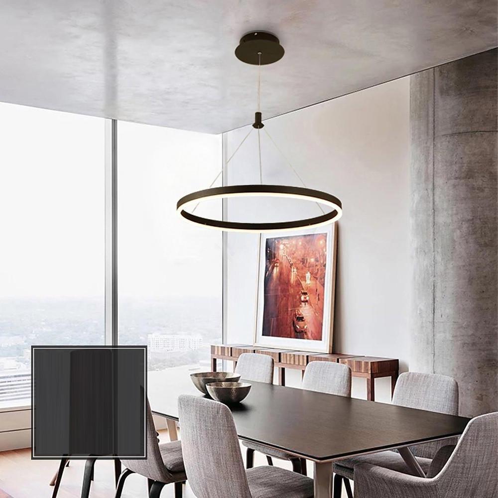 Modern LED Ring Chandelier - 12''/16''/24'' Wide Circle Pendant Light
