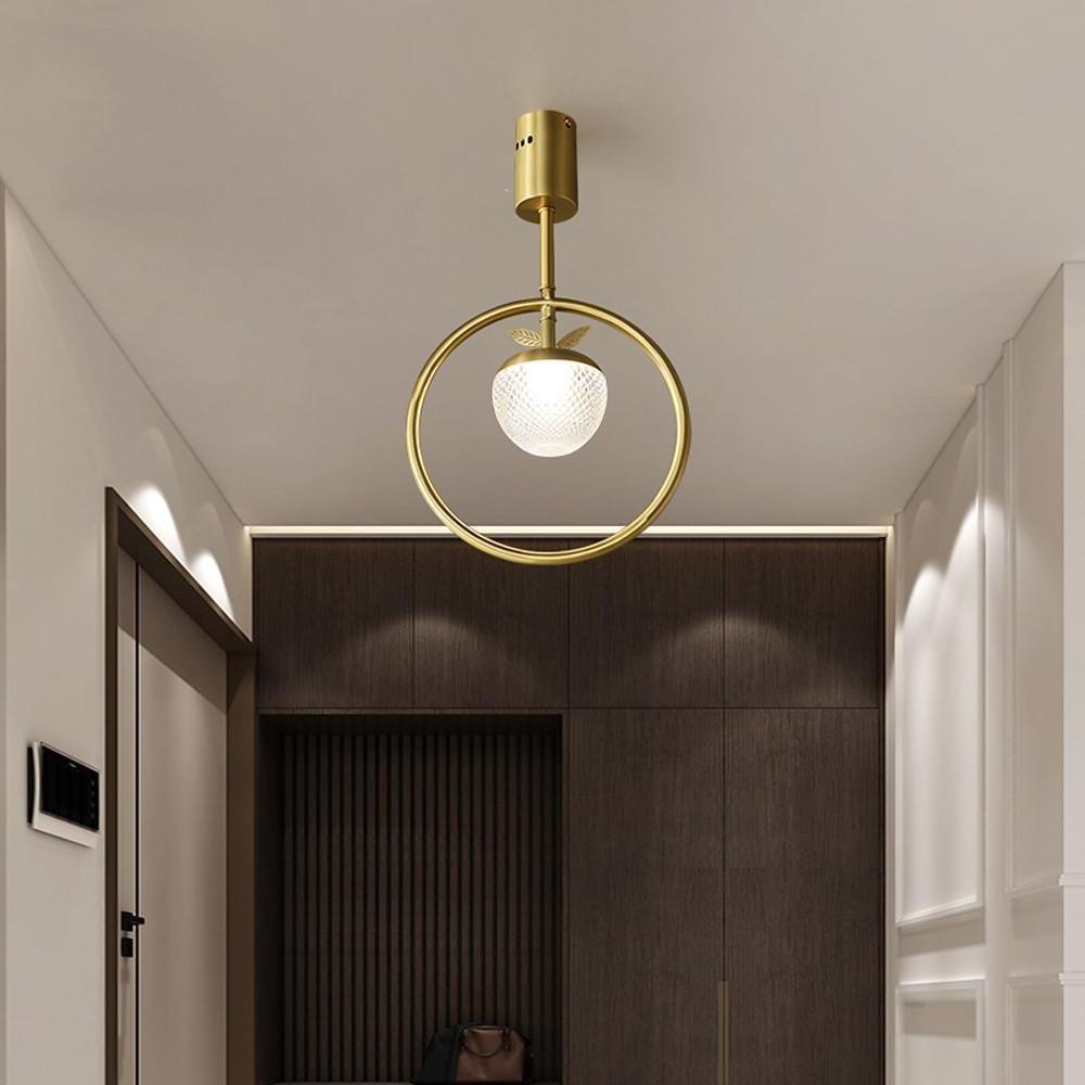 Circle LED Gold Flush Mount Ceiling Light Chandelier