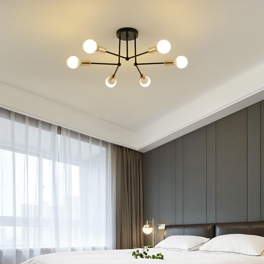 6-Light LED Flush Mount Ceiling Light Fixture Modern Design
