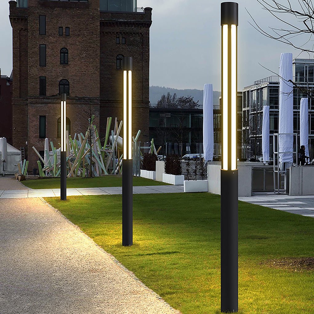 Modern Cylindrical LED Bollard Lights for Landscape Lighting