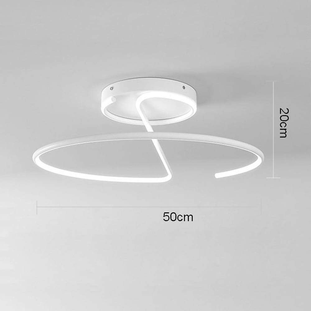 Semi Circle Modern LED Ceiling Light - Dimmable Streamlined Metal Fixture