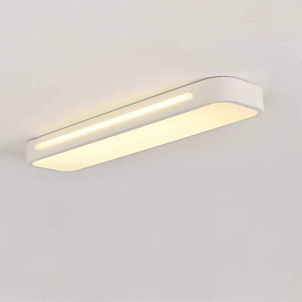 19-Inch LED Flush Mount Oval Ceiling Light - Minimalist Rectangular Design
