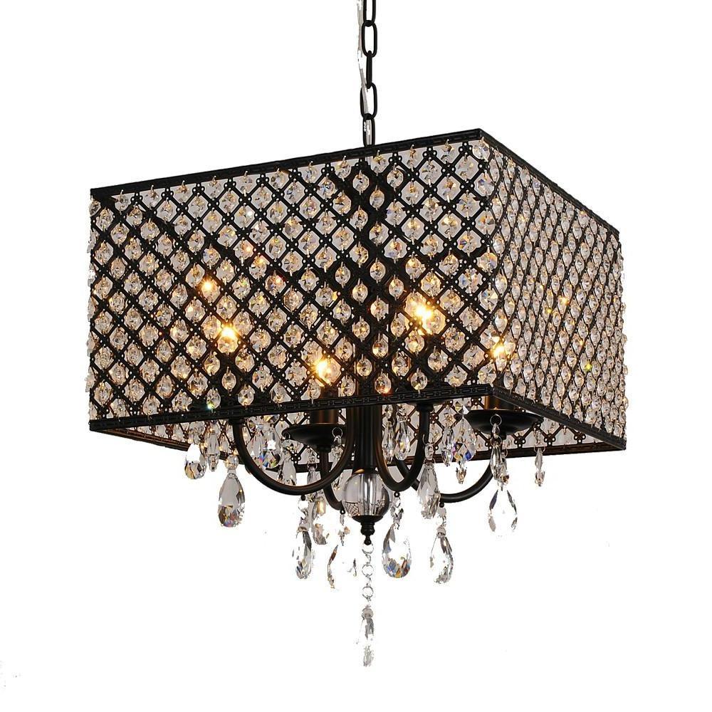 Square Electroplated Metal LED Pendant Chandelier - Nordic Design Light