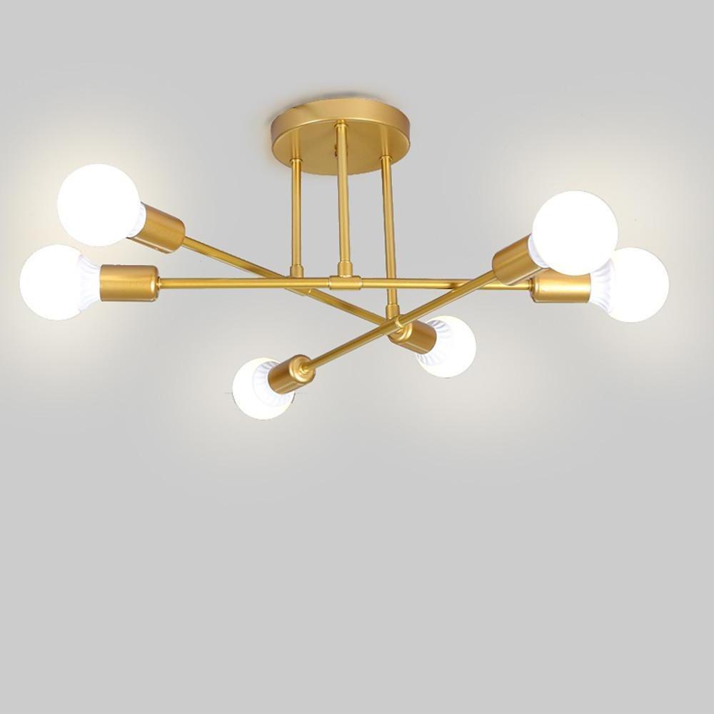 Modern LED Nordic Geometric Sputnik Semi Flush Mount Ceiling Light