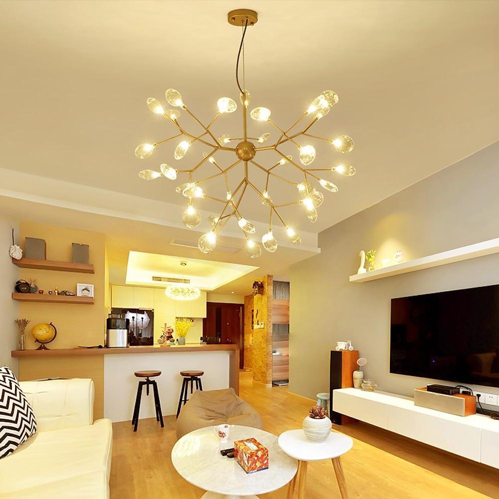36-Light Modern Sputnik Chandelier LED Cluster Ceiling Light
