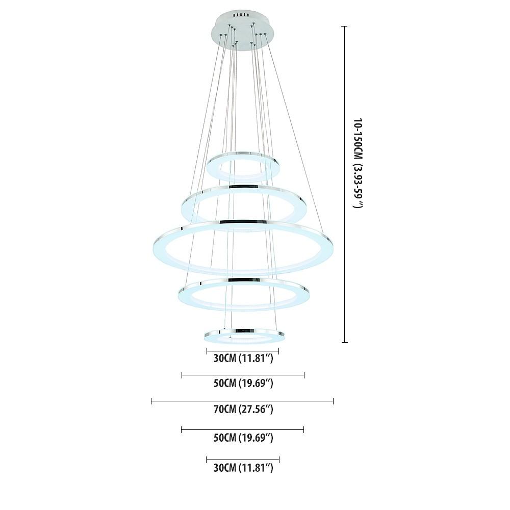 Adjustable Mid-Century Chandelier - 5 Tier LED Lights Contemporary Design