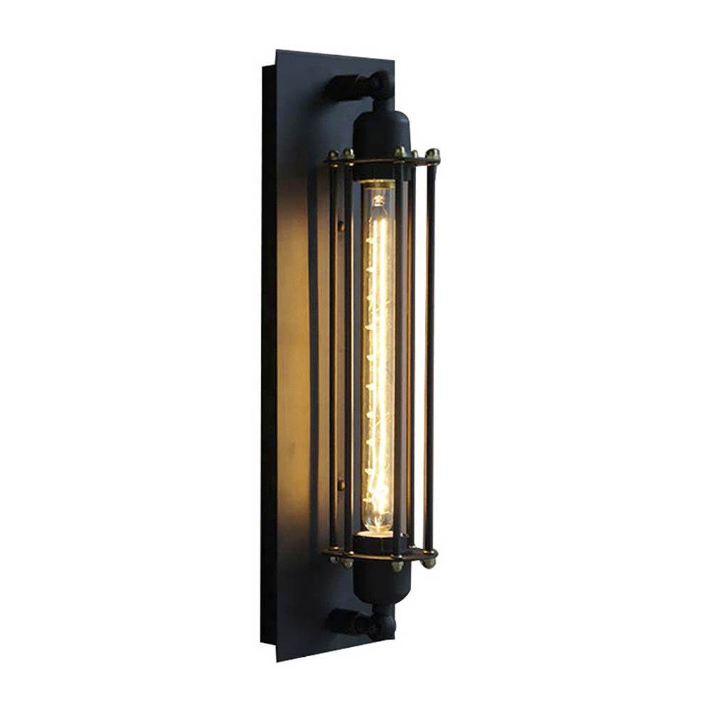 Vintage Industrial Black Iron Linear Wall Sconce