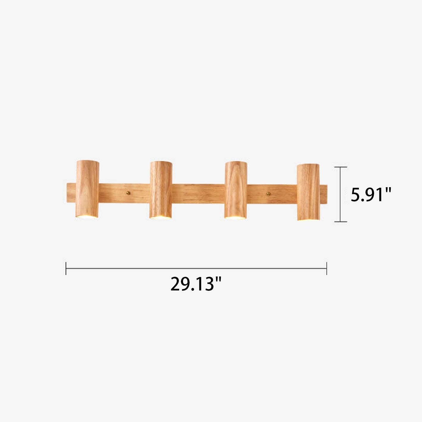 Modern Minimalist Wood Track Spotlight Wall Sconce Lamp - 1/2/3 Light Options