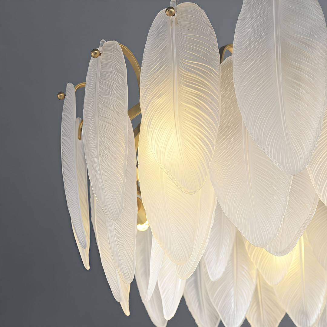 Modern Luxury Feather Glass Chandelier Ceiling Light