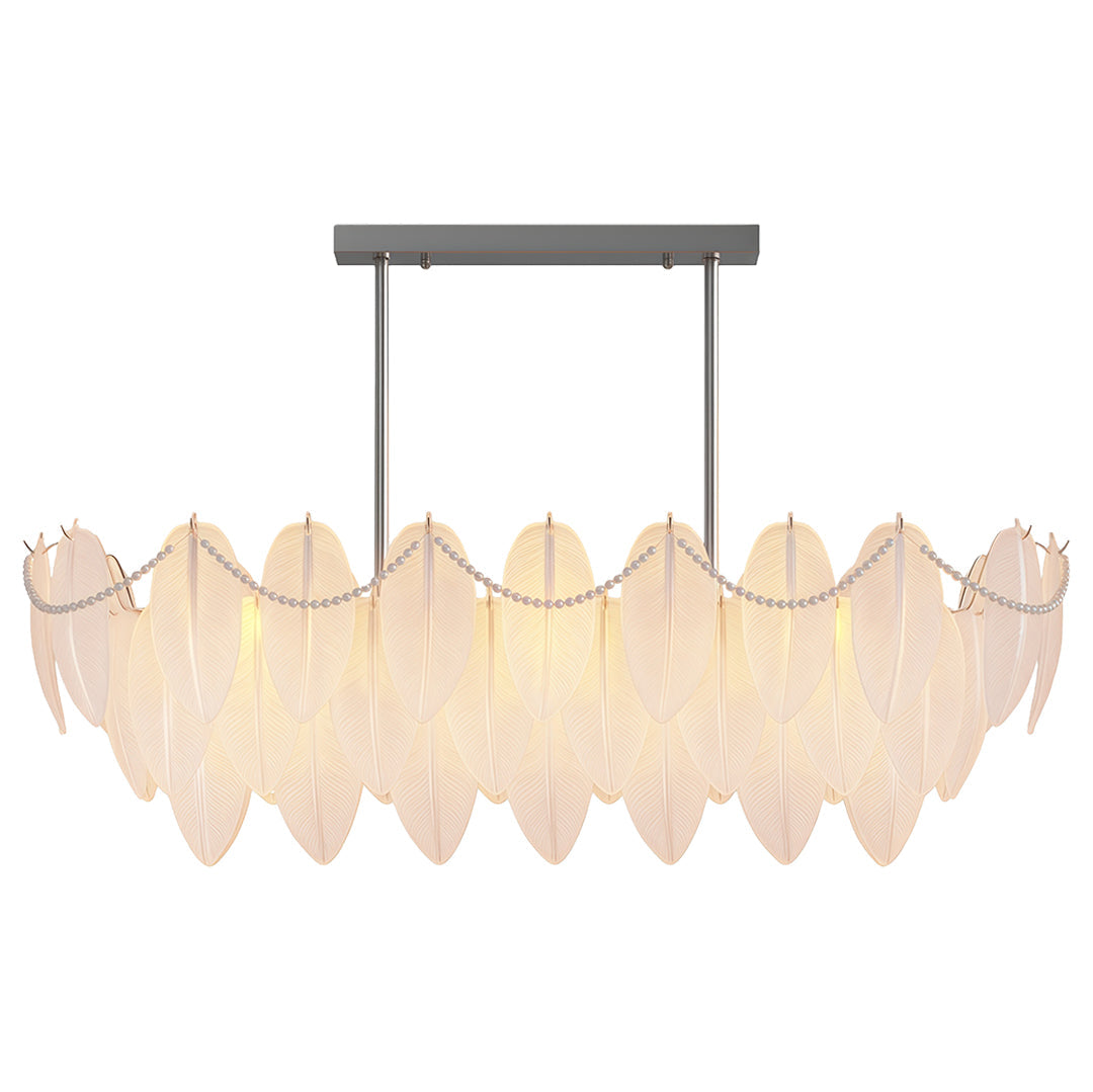 Feathers Chandelier Modern Copper Pearl Ceiling Light