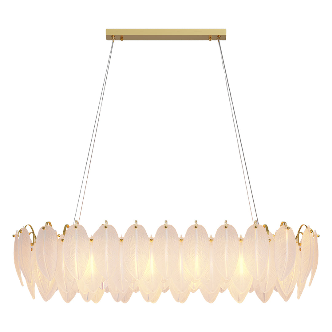 Modern Luxury Feather Glass Chandelier Ceiling Light