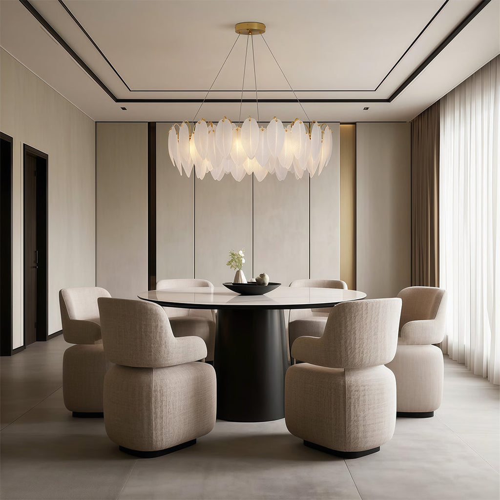 Modern Luxury Feather Glass Chandelier Ceiling Light