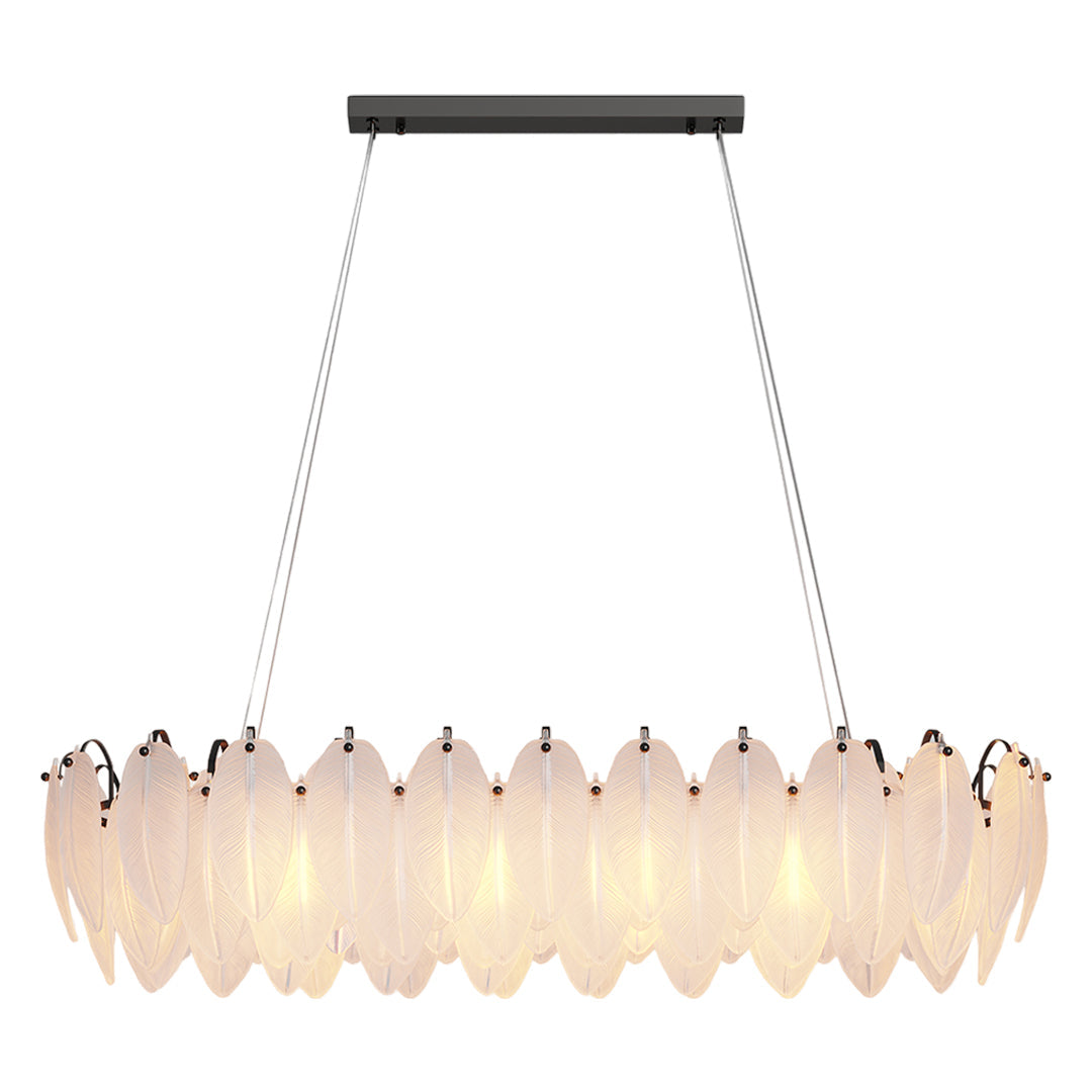 Modern Luxury Feather Glass Chandelier Ceiling Light