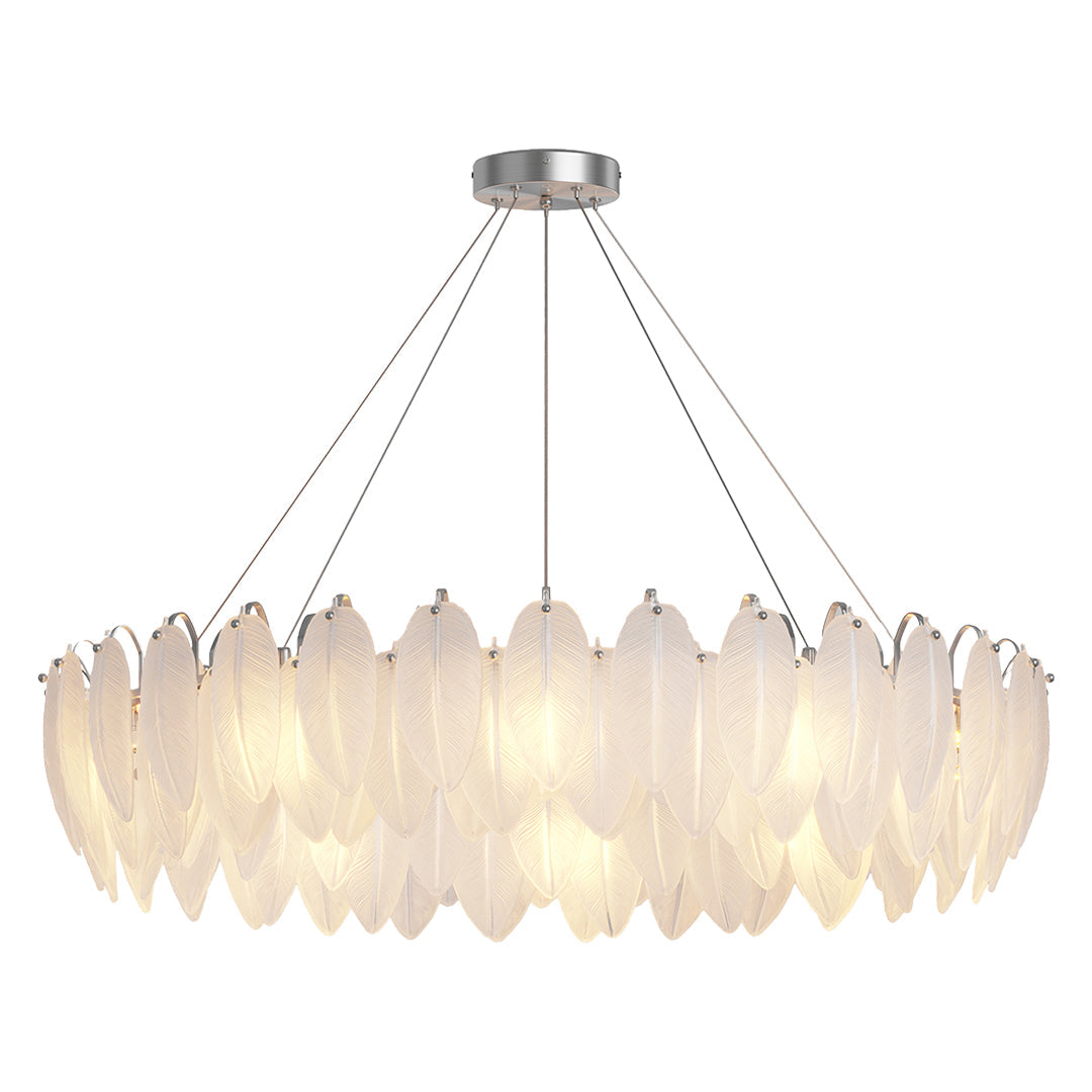 Modern Luxury Feather Glass Chandelier Ceiling Light