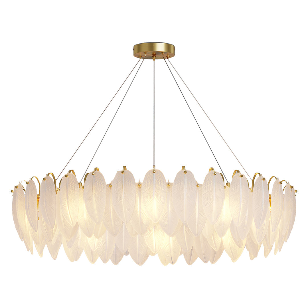 Modern Luxury Feather Glass Chandelier Ceiling Light