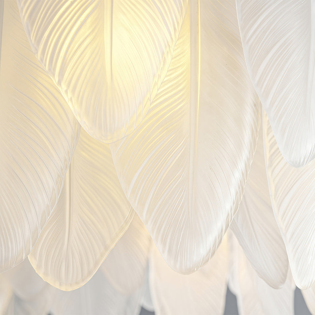 Feathers Chandelier Modern Copper Pearl Ceiling Light