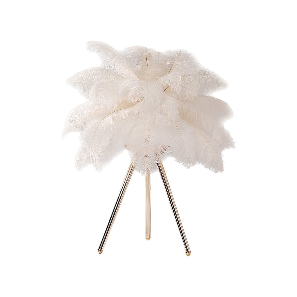 Feather Tripod Table Lamp - Nordic Bedroom Lighting Decor
