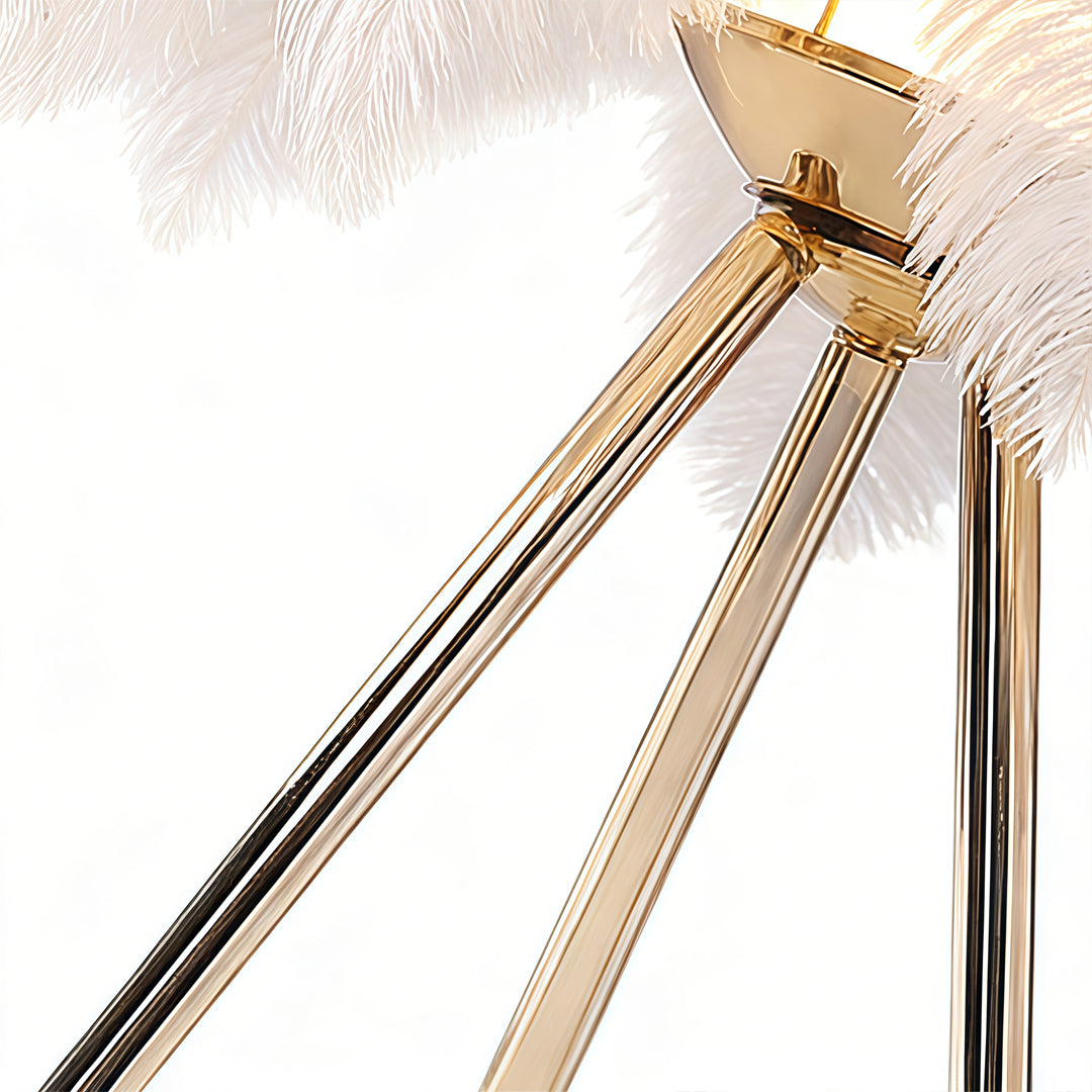 Feather Tripod Table Lamp - Nordic Bedroom Lighting Decor