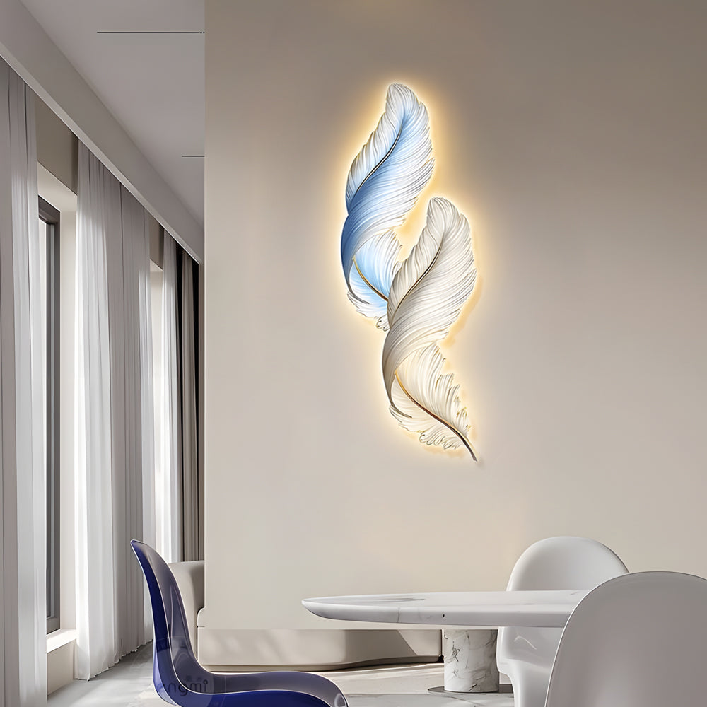 Feather Wall Decor Backlit Lamp with Remote Control