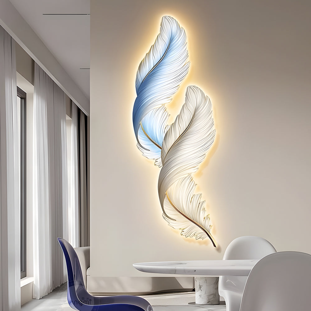 Feather Wall Decor Backlit Lamp with Remote Control
